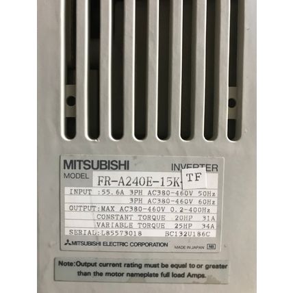 FR A240E 15K TF Mitsubishi Freqrol-A200 460V, 25 HP Inverter AC Drive FRA240E,AJ