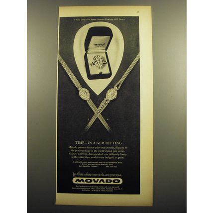1960 Movado Watches and Jewelry Advertisement - Time - in a Gem Setting