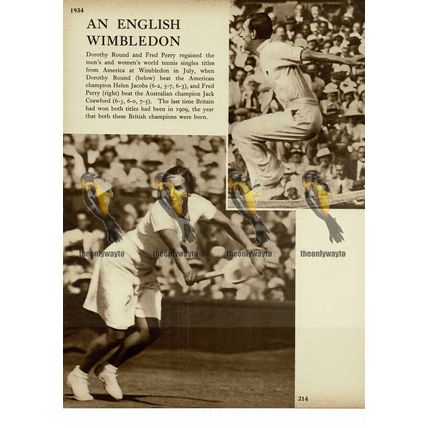 English Wimbledon, Fred Perry & Dorothy Round, 1934, Book Illustration, 1938