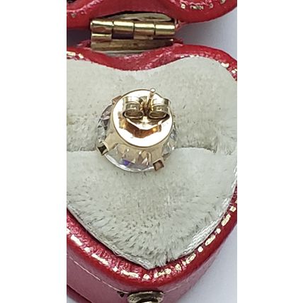 Unisex 14k Yellow Gold Huge CZ Single Earring Stud