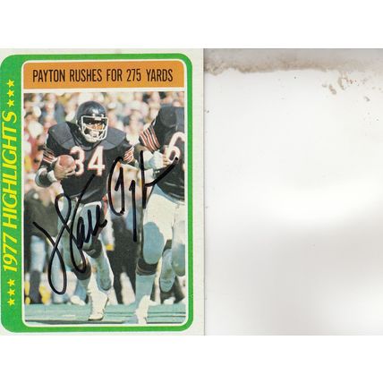 WALTER PAYTON 1978 AUTOGRAPHED CHICAGO BEARS HOF SB CHAMPION ALL-PRO FULLBACK