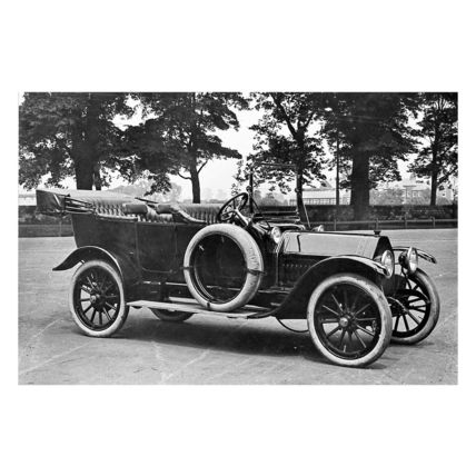 pu1394 - Early Motor Car at Racecourse , Doncaster - print 6x4