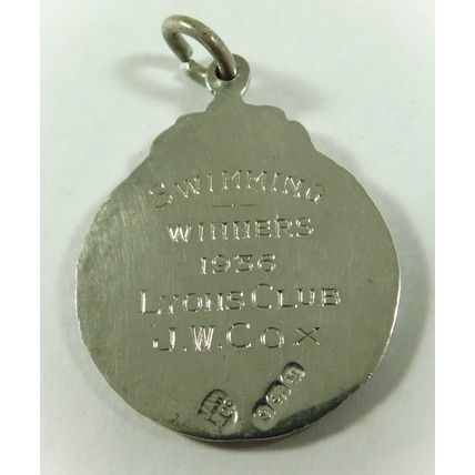 Vintage Confectionery Allied Trades Sports Assc Albert Chain Fob Medal Swimming