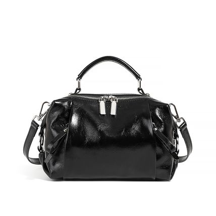 Genuine Leather Women Purses and Handbags Shoulder Tote Bags Black