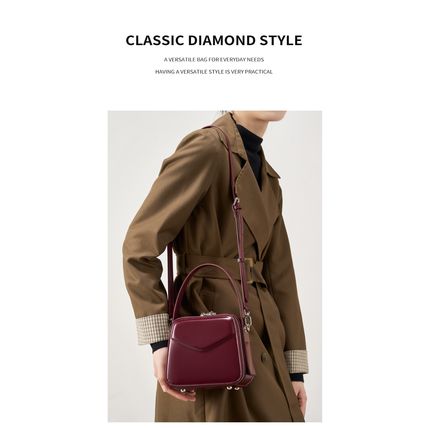 Genuine Leather Women Shoulder Bag Red
