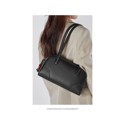 Genuine Leather Women Shoulder Handbag Ladies Crossbody Purse Black