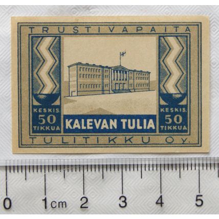 vintage Finland Matchbox Label - Kalevan Tulia