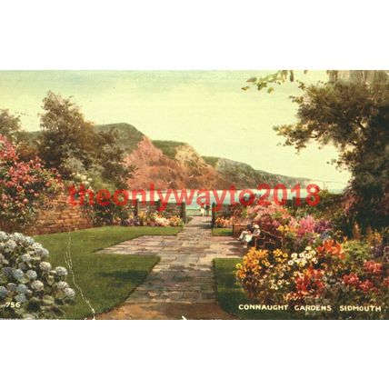 Connaught Gardens, Sidmouth, Devon, Valentines Postcard, 1951