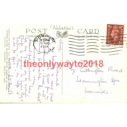 Connaught Gardens, Sidmouth, Devon, Valentines Postcard, 1951