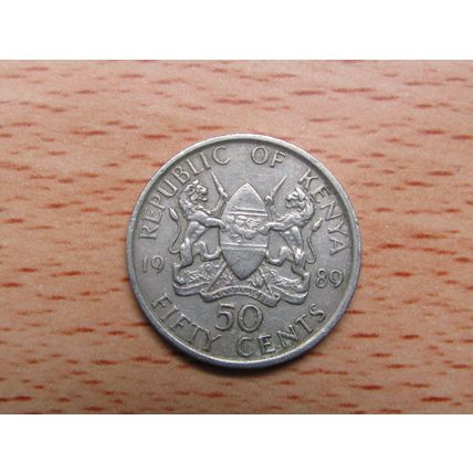 Kenya 1989 50 Cents Coin
