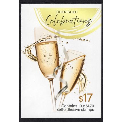 2025 CHERISHED CELEBRATIONS, CHAMPAGNE FLUTES, MNH BLOCK OF 4 SELF-ADHESIVES.