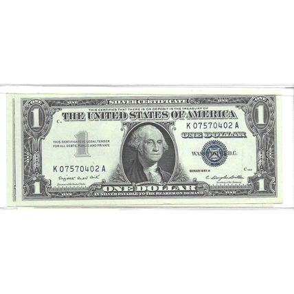Lot of 2 Consecutive 1957 US Silver certificate Gem UNC