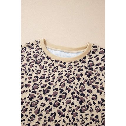 Parchment Leopard Print Crew Neck Sweatshirt