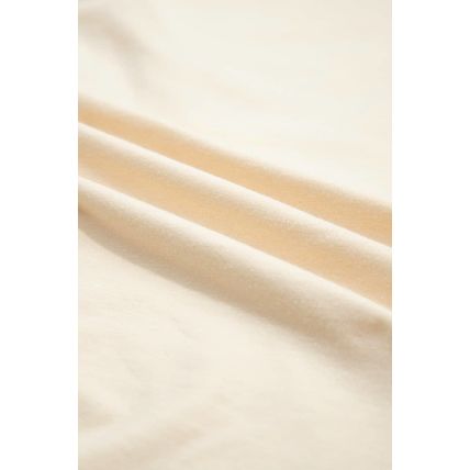 Apricot Flower Patched Exposed Stitching Trim Crew Neck Loose Tee
