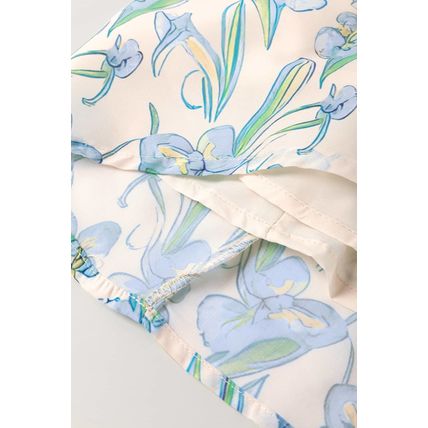 Green Floral Print Shirtcollar Buttoned Short Sleeve Shift Dress