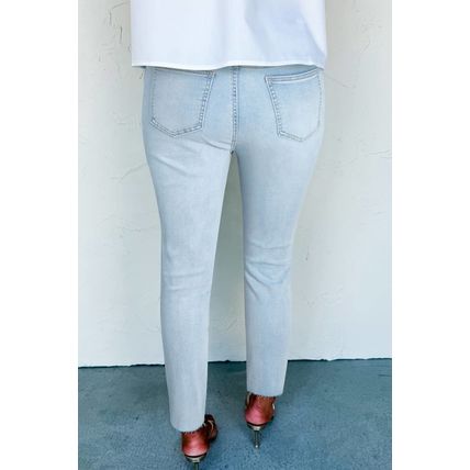 Beau Blue Mid Rise Ankle-Length Distressed Skinny Jeans