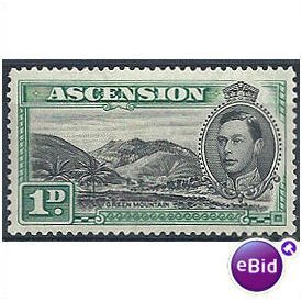 Ascension Island 1938 SG39 1d Black & Green Mtd Mint