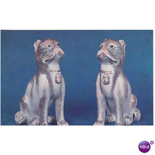 Colour Postcard - Chinese Pug Dogs Chien Lung era 1736-95