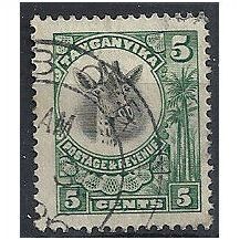 Tanganyika 1925 SG89 5c Green Fine Used . . .