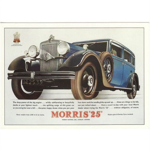 Advertising Art Postcard Morris 25 Saloon Car Robert Opie Collection