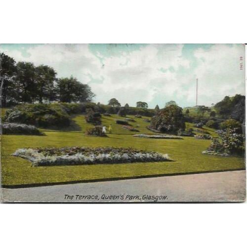 Glasgow - Terrace, Queen's Park - 'Caledonia' postcard, 1908 pmk