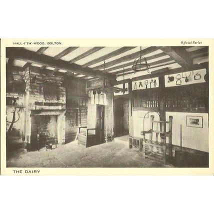 Lancashire BOLTON Hall-I'Th'-Wood, Dairy Postcard (Official)