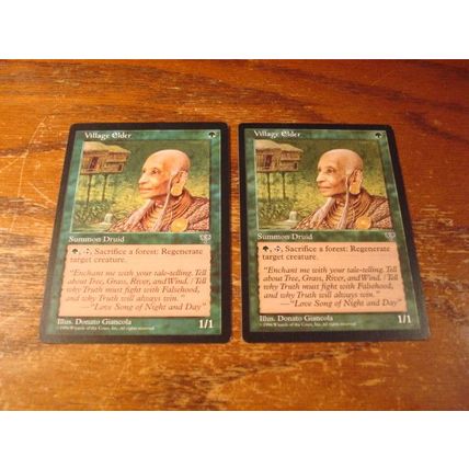 Magic the Gathering, MTG, 2-cards, 1996, VILLAGE ELDER