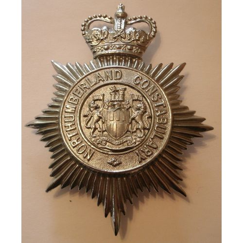 Northumberland Constabulary Helmet Plate QE11 Crown 2 Piece