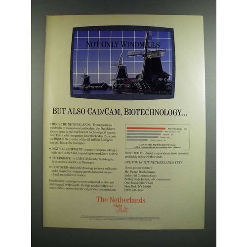 1986 The Netherlands Industrial Commission Ad - Also Cad/CAM, Biotechnology