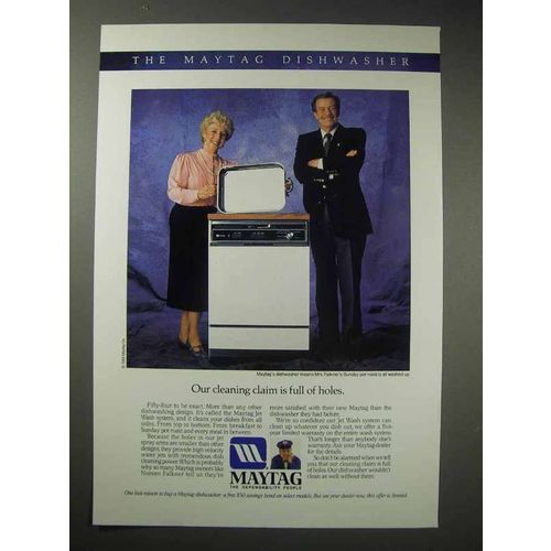 1988 Maytag Dishwasher Ad - Our Claim is Full of Holes