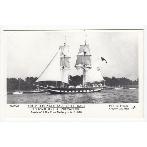 TS Royalist 1985 Tall Ships Race Postcard Pamlin Prints SM2643