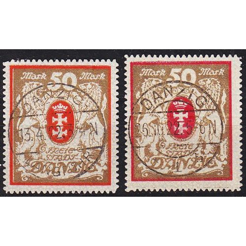 GERMANY REICH Danzig [1922] MiNr 0100 xa,xb ( O/used ) [01]