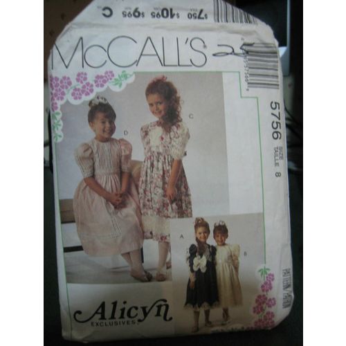 McCall's Alicyn Exclusive 5756 Girls Dress Pattern - Size 8