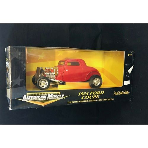 TSD - 1/18 1934 Ford coupe , street rod, red ,