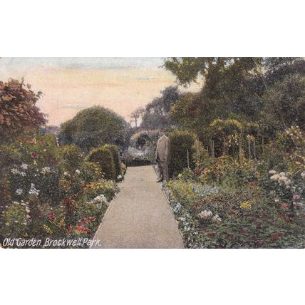 Vintage Colour Postcard - Old Garden, Brockwell Park, Lambeth, London