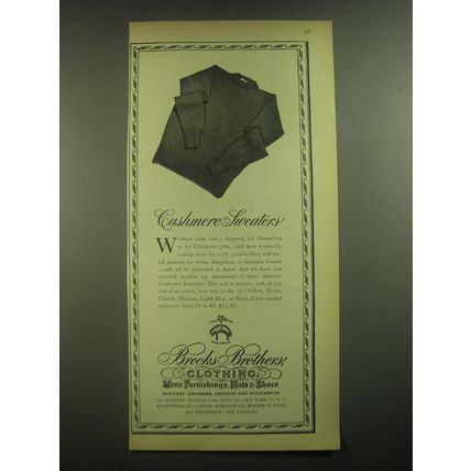 1945 Brooks Brothers Cashmere Sweaters Advertisement