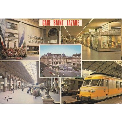 Gare Saint Lazare Radio Wireless Shop French Postcard