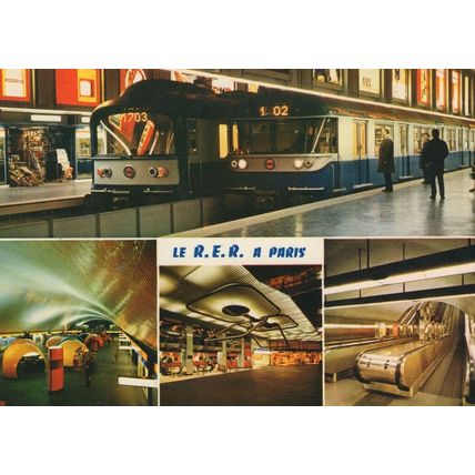Le RER A Paris French Metro Auber Station Postcard