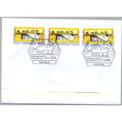 Deutschland SSt. Koblenz "Naturpark Nassau, Eule, Reh, Adler" 2008