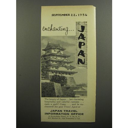 1956 Japan Travel Information Office Ad - Enchanting Japan