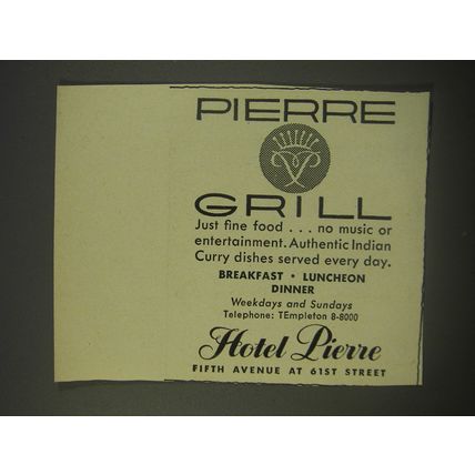 1956 Hotel Pierre Advertisement