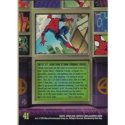 1994 Fleer - The Amazing Spider-Man - Spider-Man Fantastic Four Files #41