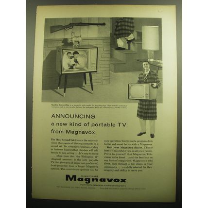 1958 Magnavox Wellington Television Ad - Announcing a new kind of portable TV