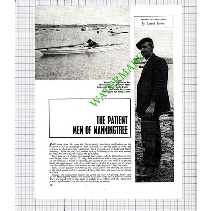 Leslie Lucas Manningtree Essex Wildfowler - 1969 Article