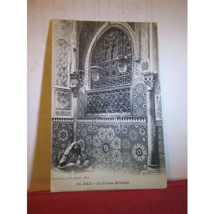 LE TRONC M'DRISS, FEZ, MOROCCO unused antique postcard, =