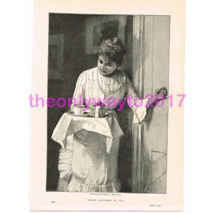 When Mother is Ill, G I Seymour, Victorian Art, Book Illustration, 1891