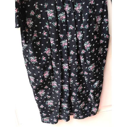 Vintage R J Stevens Carol Escritor Womens Size 4 P Black Pink Floral Dress 90s