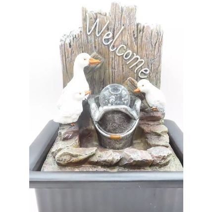 Water Fountain Duck Family 25 CM LED Colour Changing Home Decor Gift