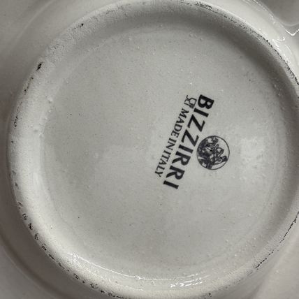 Large Bizzirri Italy Ceramic divided Serving Platter Hand Painted Pottery 16”x2