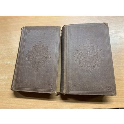 RARE* 1860 "POEMS OF ALFRED TENNYSON" VOLS 1 & 2 USA HARDBACK BOOKS (P6)